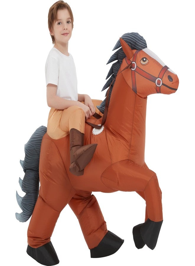One Casa Inflatable Costumes for Kids,Blow Up Horse Suit,Ride On Halloween Costumes for Boys Girls (7-10YRS) - Image 1